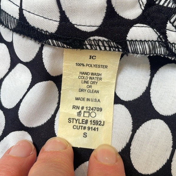 IC By CONNIE K Women's Black White Polka Dot jacket blazer S Red Button - Picture 14 of 14